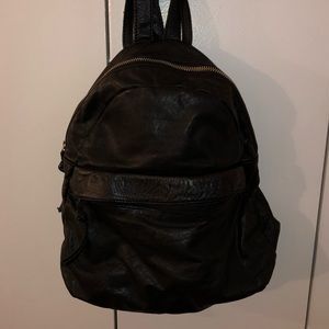 TANO Black Leather Backpack